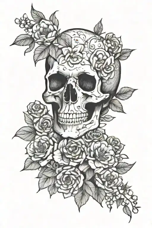 Skull With Flowers