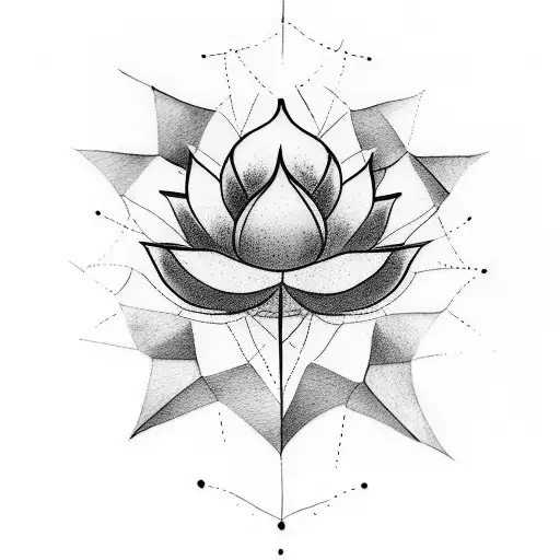 A Single Tattoo But 1 Half Is A Compass And The Other Is A Lotus Flower