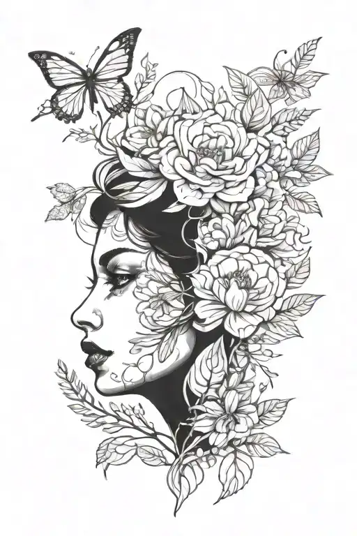 Woman Face Nature Inspired