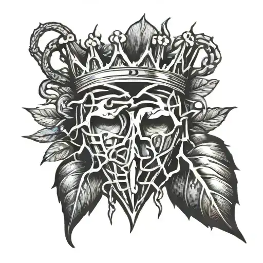 Bleeding Heart Wearing Crown Of Thorns