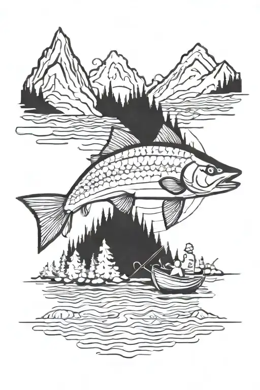 Lake And Mountains Fishing