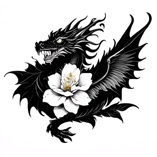 Lemon Blossom With Dragon Flying