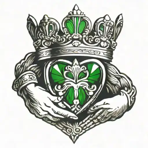 Claddagh Emerald Heart Sacred Crown Queen