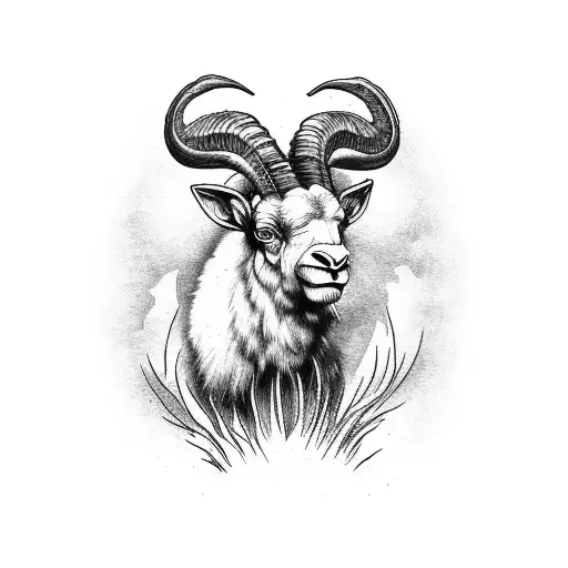 Dark Ram Standing In Back Legs