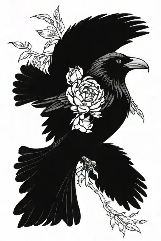 Momento Mori Crow Raven Peony