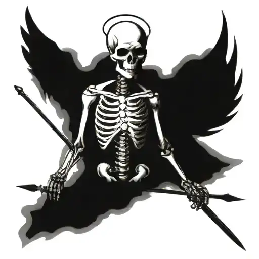 The Skeleton Of An Evil Angel With A Spear Of Fate