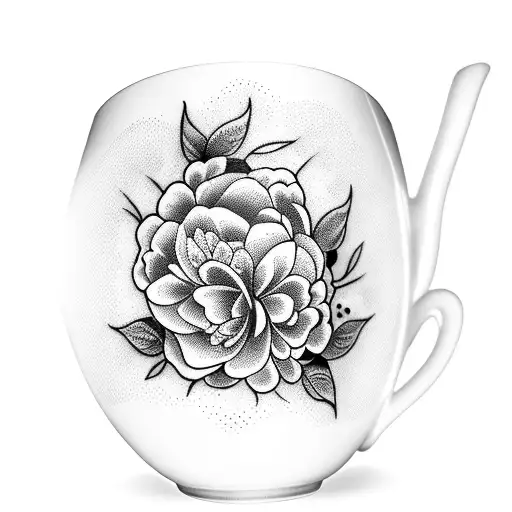 A Whimsical Coffee Cup Filled With Blooming Flowers