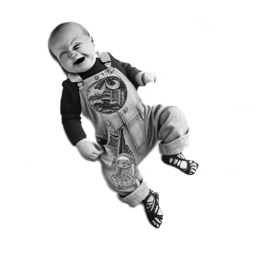 A Baby In Overalls
