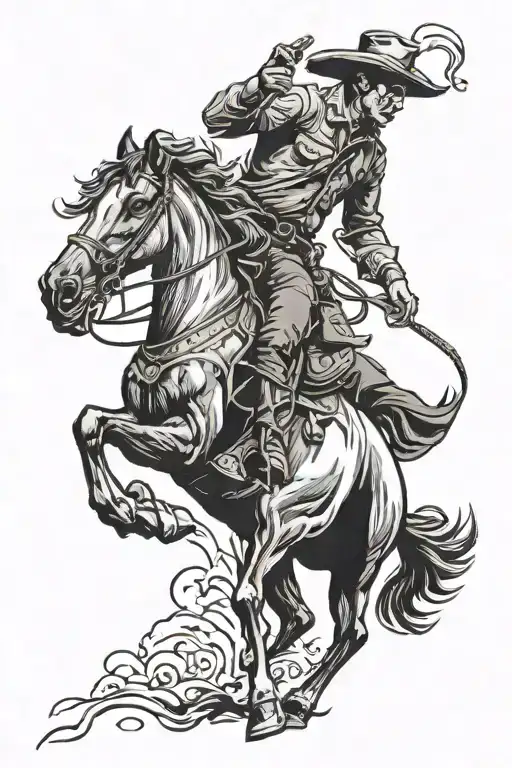 Cowboy Riding A Horse