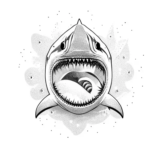 Hungry Shark With Mouth Open