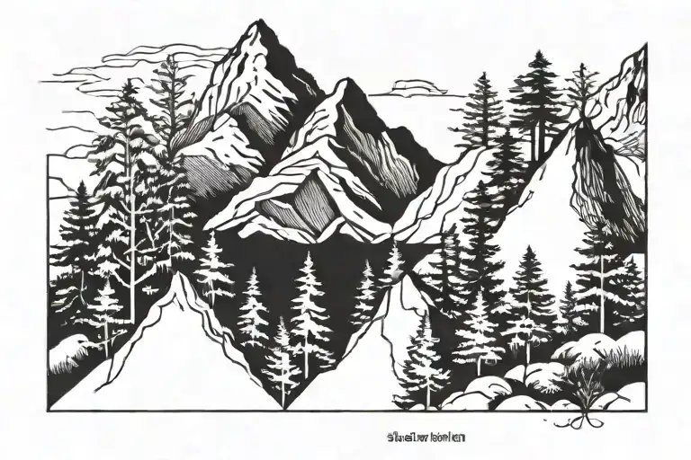 Mountain With Small Trees At Bottom