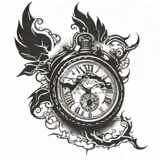 Roman Hour Clock And Hand Lightning