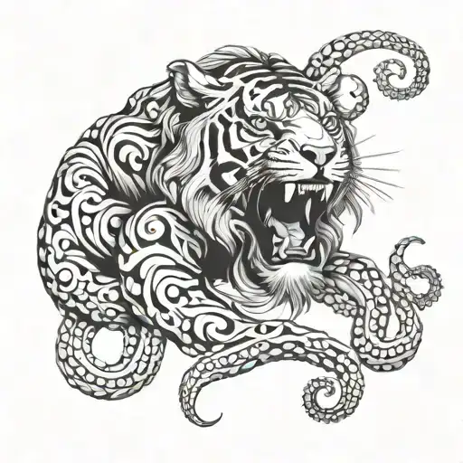 Tiger Lion Octopus Wrapped