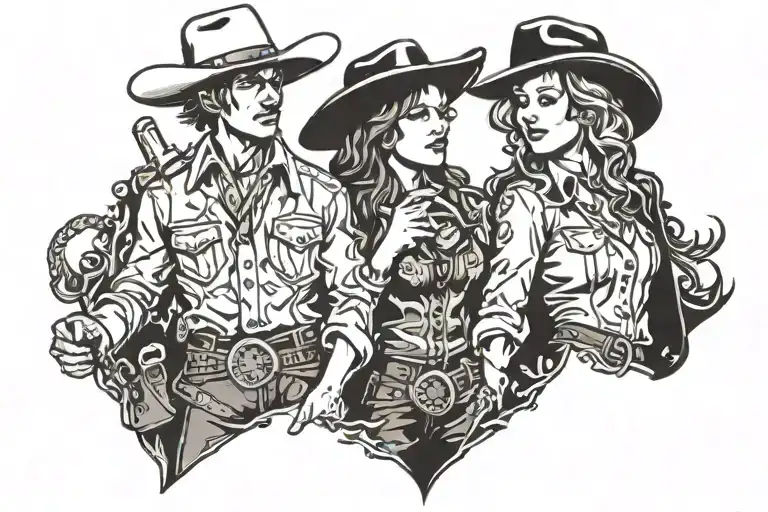Cowgirl And Cowboy