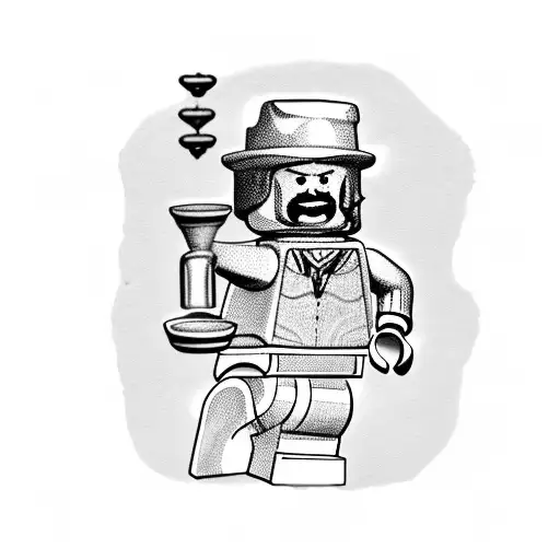 Lego Minifigure Holding A Double Cap Coffee Cup