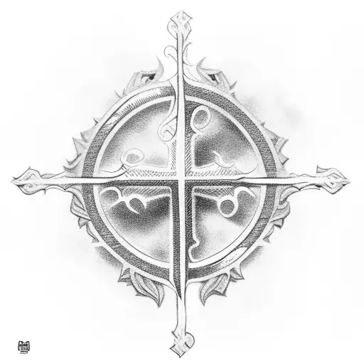 Christian Cross With The Word Sp Concealed Within The Cross