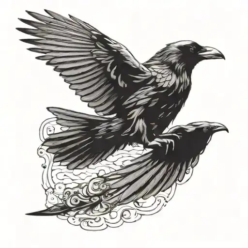 Raven Flying