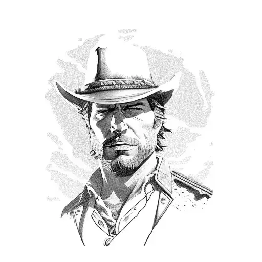 Arthur Morgan With A Sunset And A Bit Of The Rural World From Red Dead Redemption 2