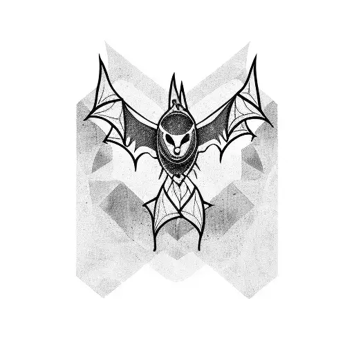 Bat Linework In Traditional Ajrak Style