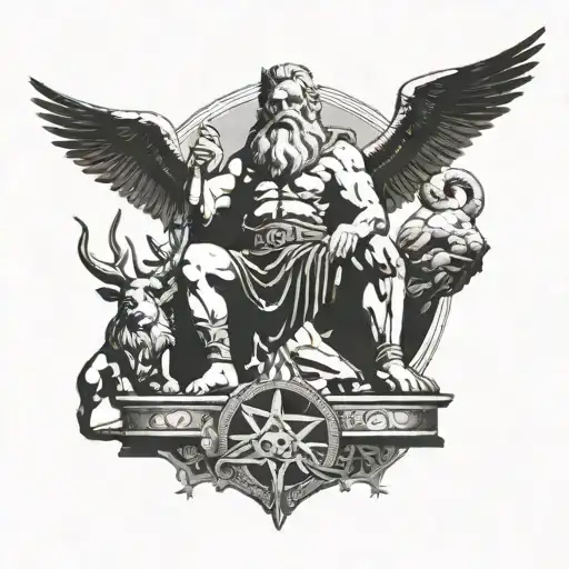 Odin Mount Olympus Sitting With Zeus