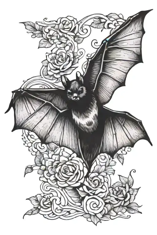 Bat With Spreaded Wings