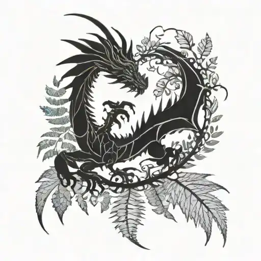 Dragon And Fern Leaf