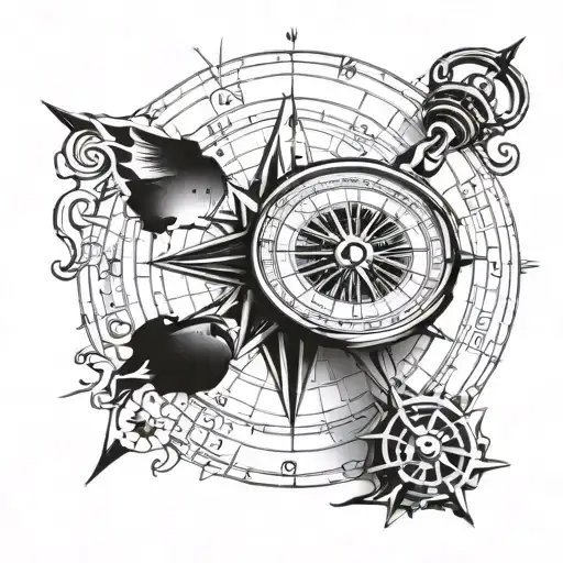 Compass With Trading Charts Representing The Fusion