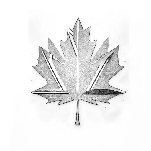 Montreal Skyline With A Maple Leaf Incorporated