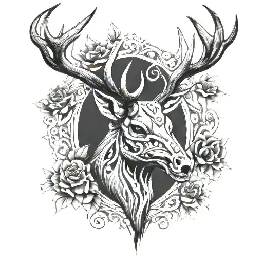 Red Stag Skull
