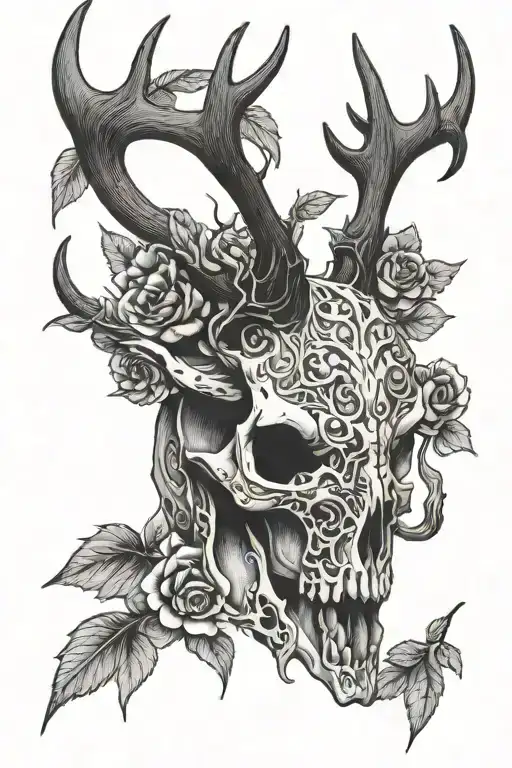 Red Stag Skull