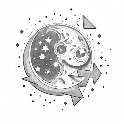 Text Says Breanne With A Moon Behind It And Stars