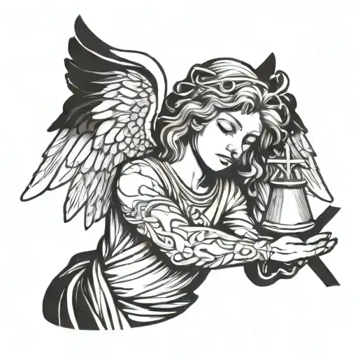 Angel Holding A Cross
