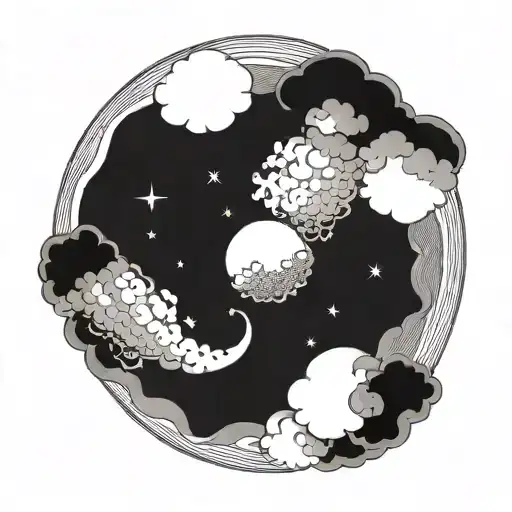 Cresent And Dark Clouds Surround