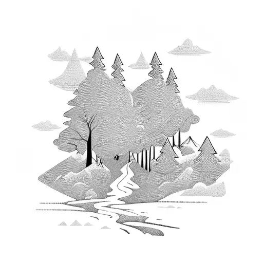 A Hiking Trail Winding Through A Forest With A Silhouette Of A Soldier In The Foreground