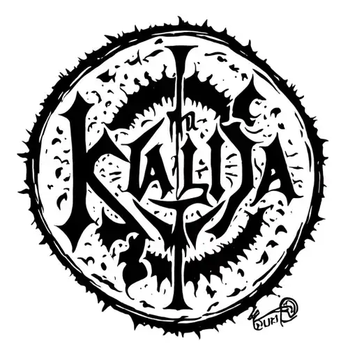 Surf The Kali Yuga Minimalist Black Work Gothick Style Lettering