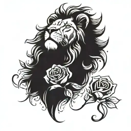 Lion And Rose