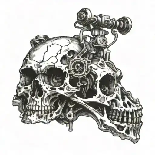 A Skull Made Up Of Mountain Bikes And Mountain Bike Parts