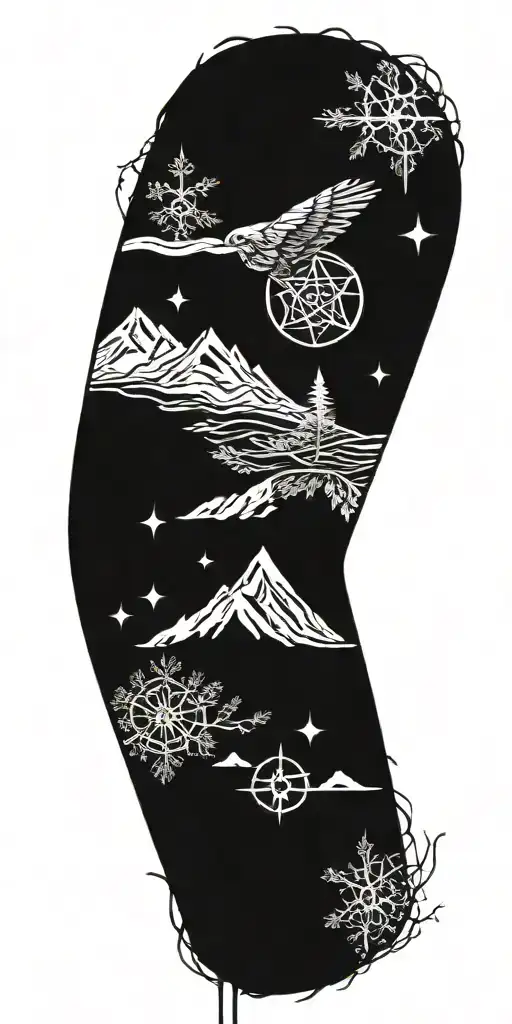 Nature And Spirituality Symbols Combined