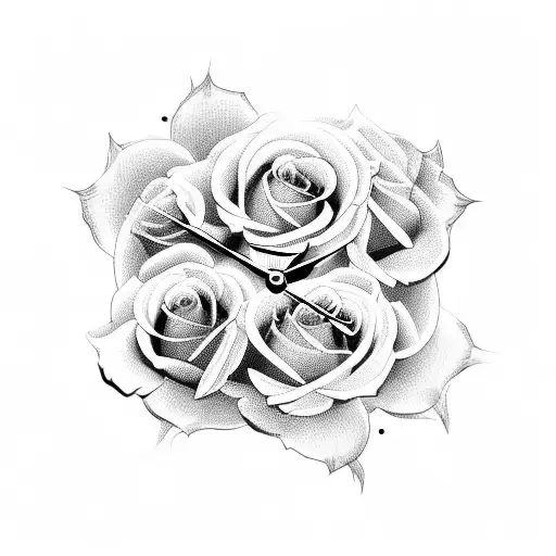 A Clock With Intricate Details And Roses Intertwined Around It