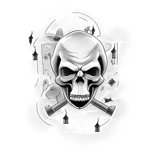 Grim Reaper Standing In A Graveyard With Hvac Equipment Scattered Around