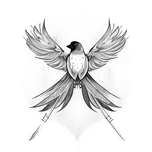 A Crow With A Feather Cover Holding A Scythe