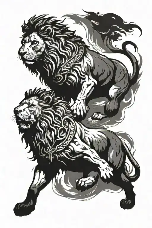 A Lion With A Roman Soilder