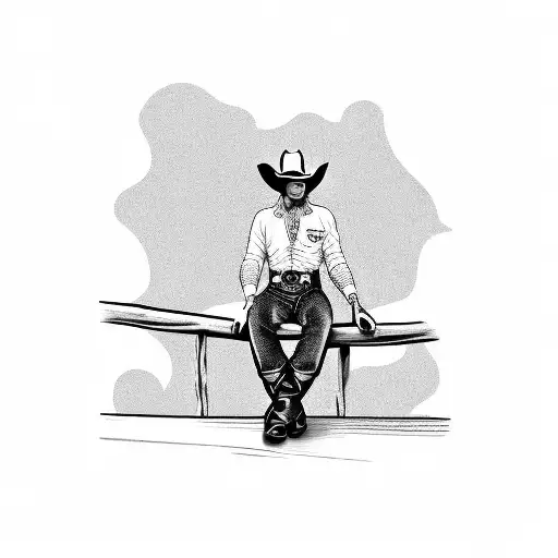 Cowboy Sitting On A Porch