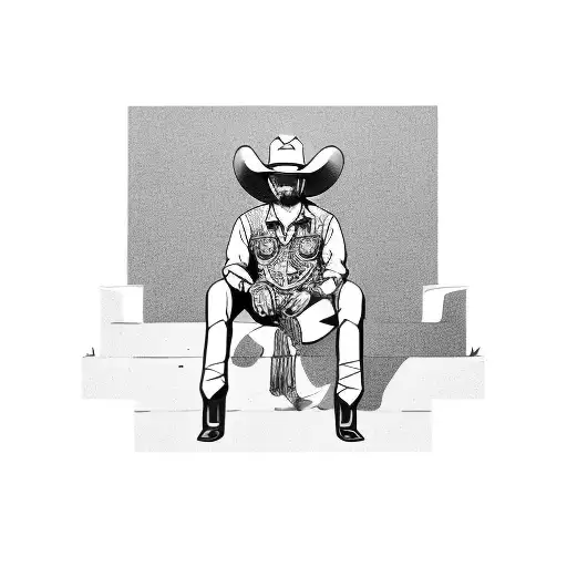 Cowboy Sitting On A Porch