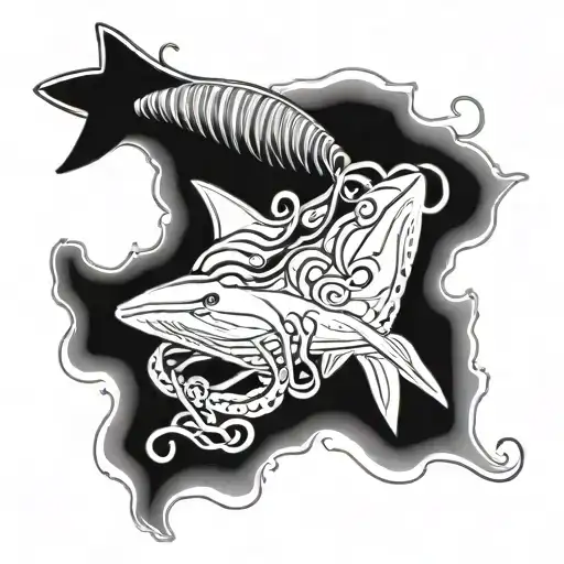 Jellyfish Wrapping Around A Nurse Shark