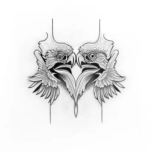 Three Headed Gothic Raven