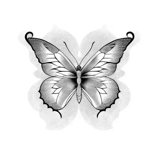 A Floral Pattern Forming The Shape Of A Butterfly