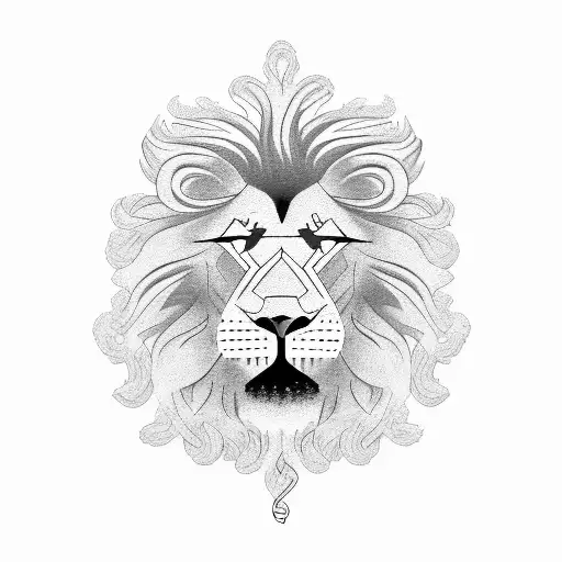 Musical Notes Intertwined With Lion Mane