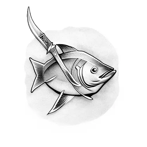 Sword Fish With The Work Edge In It Simple