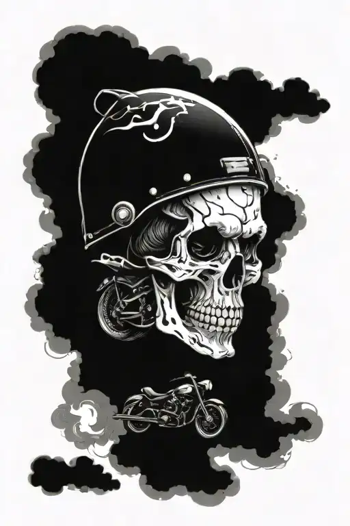 Clouds In The Form Of A Skull And A Motorcycle